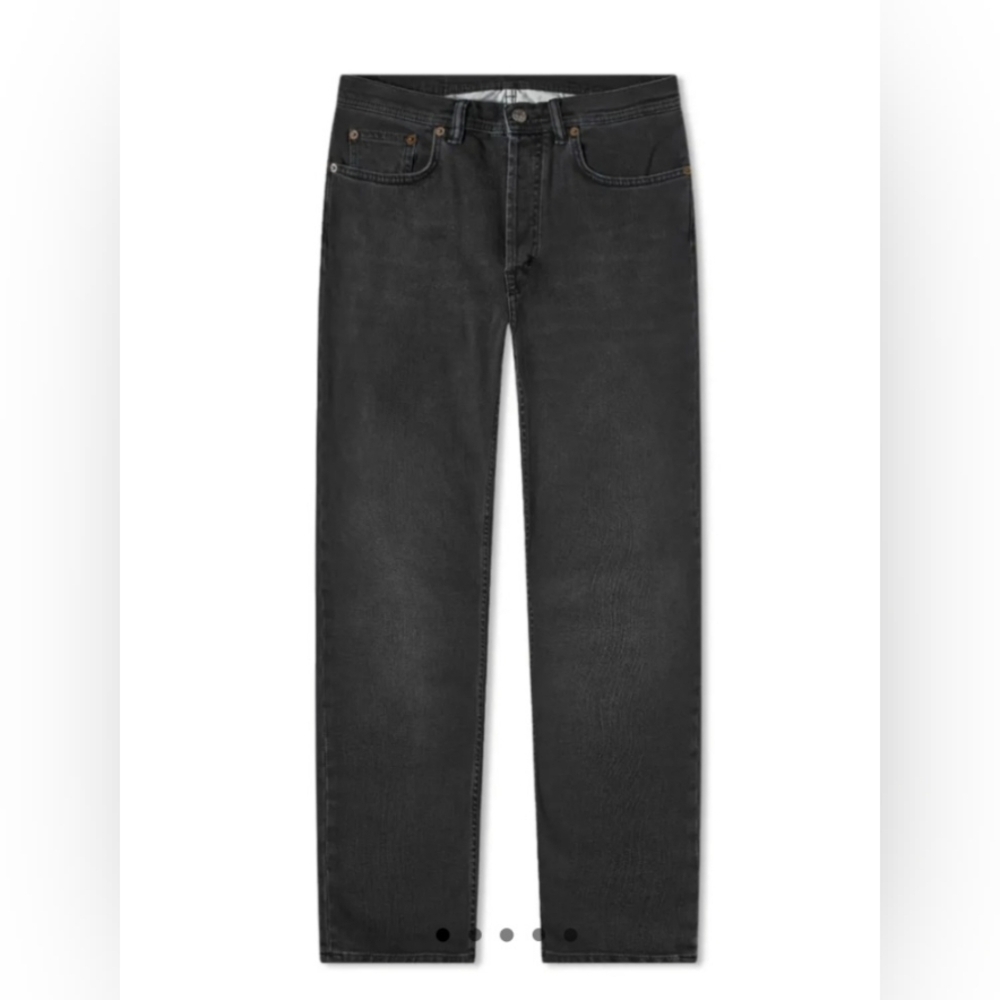 Acne Studios NWT River Used Black Wash Slim Tapered Jeans Button Fly Men’s 37x34